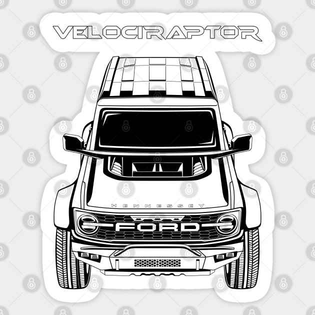 Velociraptor Bronco Sticker by V8social